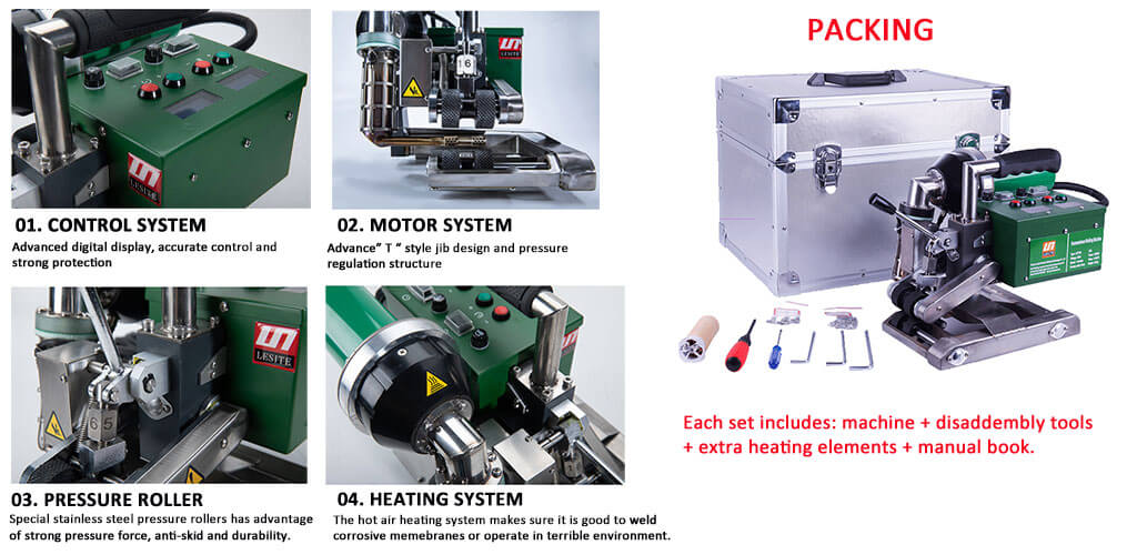 Geomembrane Hot Air Welding Machine BGT-700 for HDPE Geomembrane, PE/PP and other plastic material