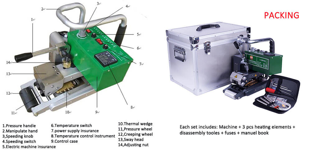 Geomembrane Welding Machine BGT-900 Series for HDPE Geomembrane, PE/PP and other plastic material